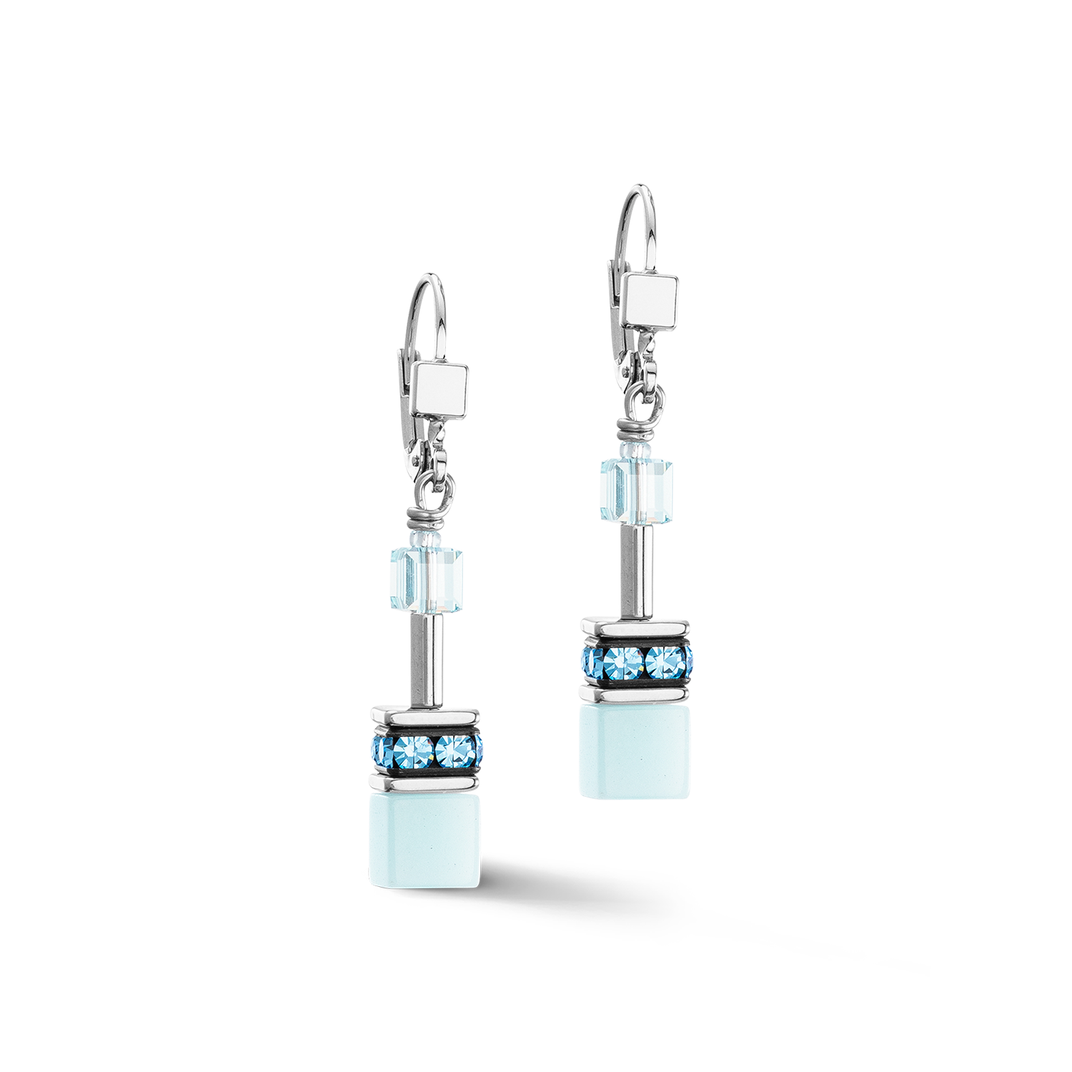 Boucles d'oreilles GeoCUBE® Iconic Mono Or bleu glacier