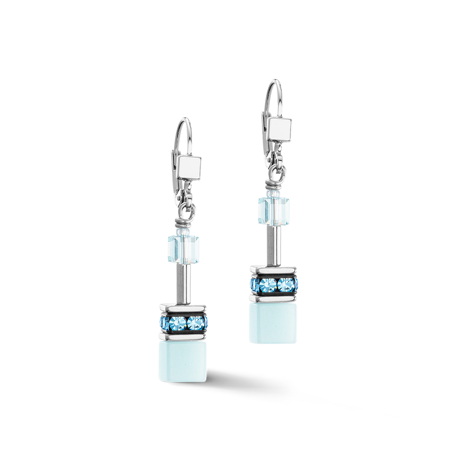 Boucles d'oreilles GeoCUBE® Iconic Mono Or bleu glacier