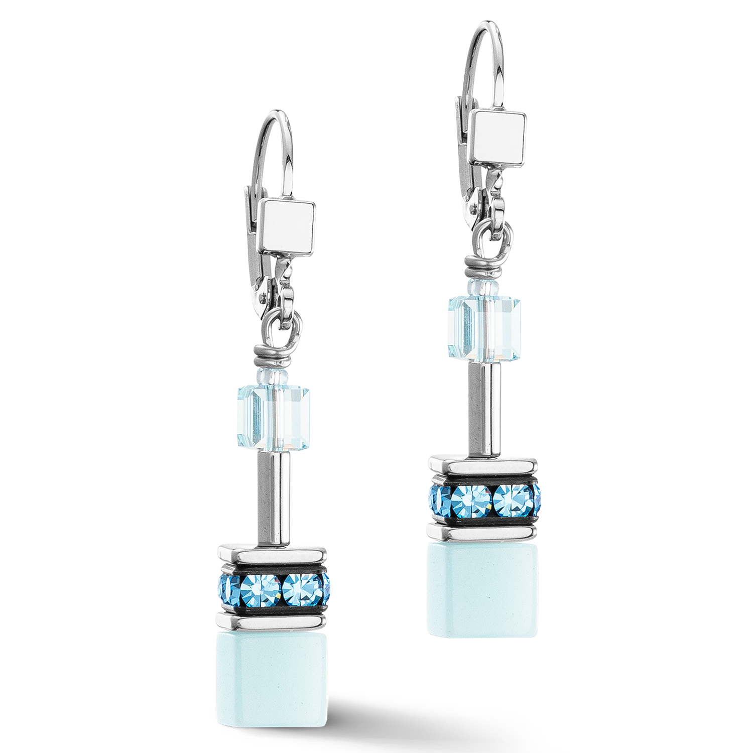 Boucles d'oreilles GeoCUBE® Iconic Mono Or bleu glacier