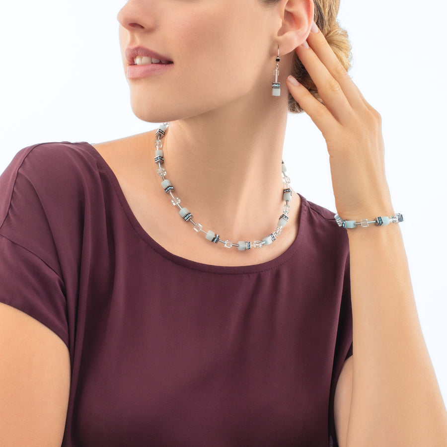 Boucles d'oreilles GeoCUBE® Iconic Mono Or bleu glacier