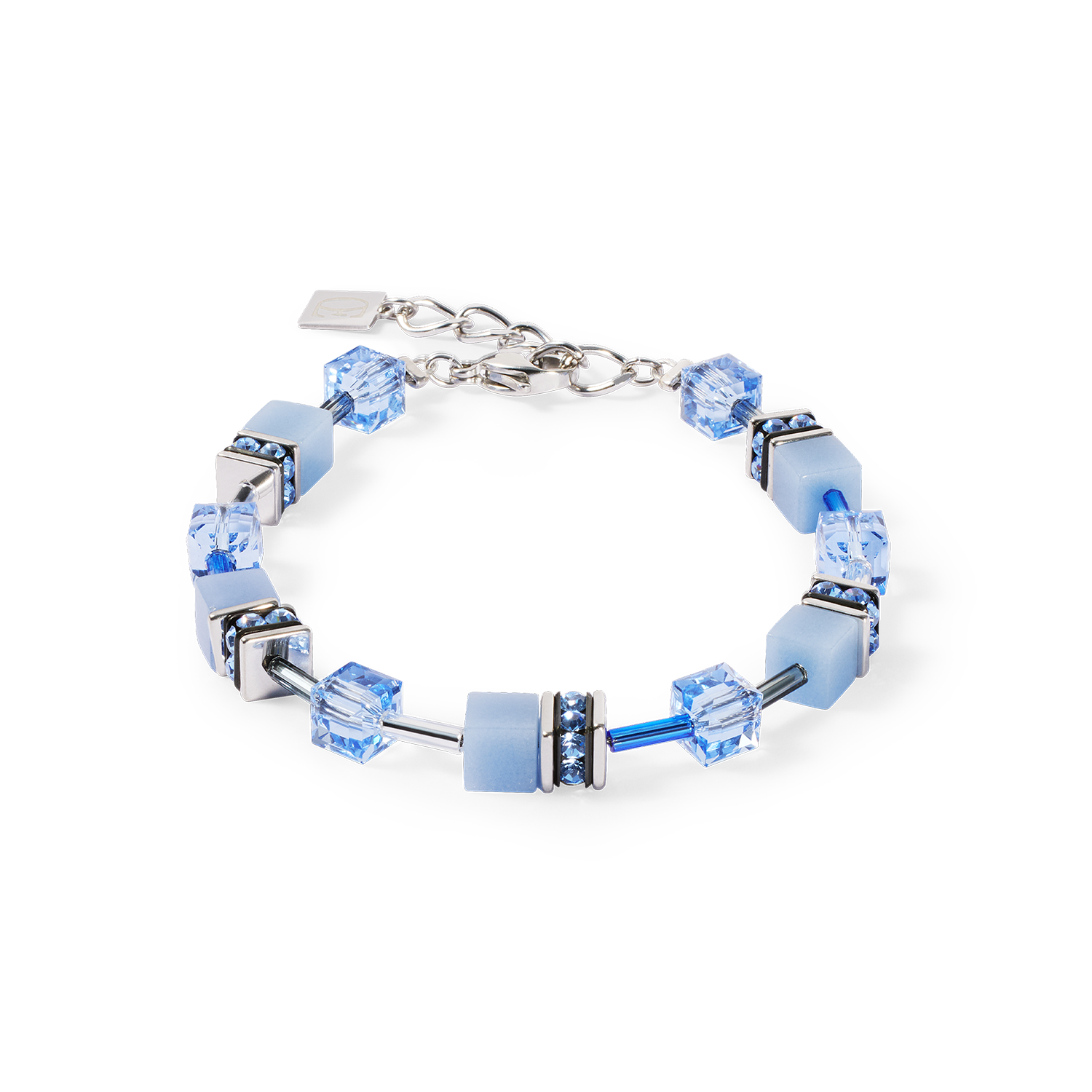 Bracelet GeoCUBE® Iconic Mono Argent bleu