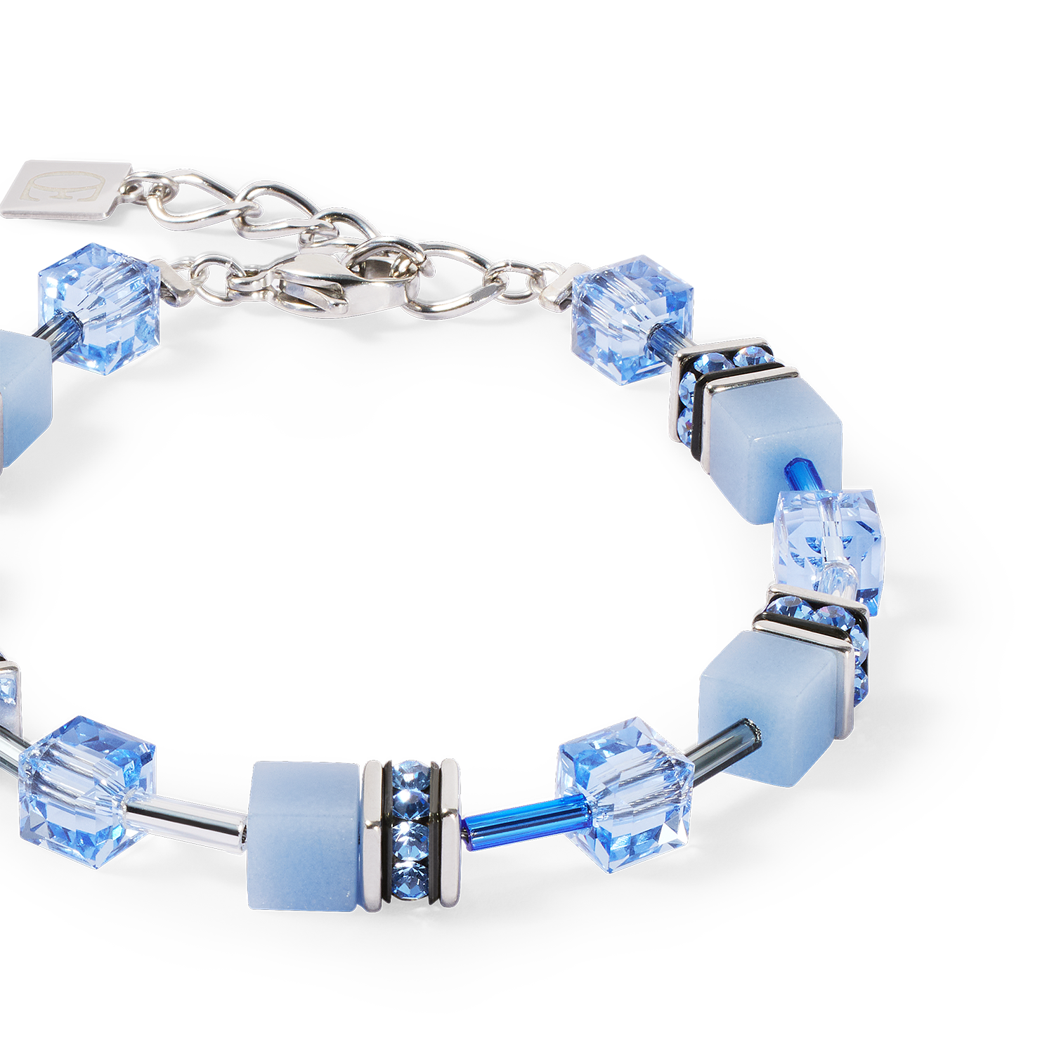 Bracelet GeoCUBE® Iconic Mono Argent bleu