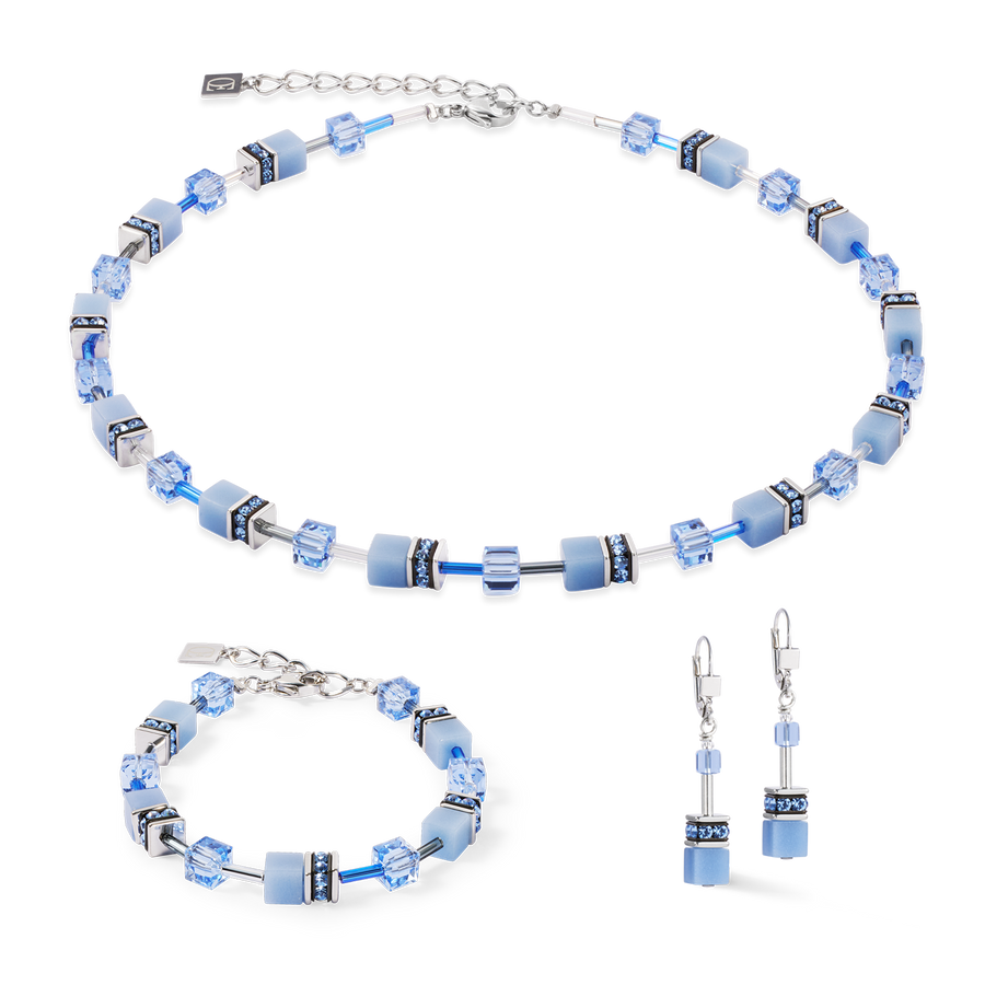 Bracelet GeoCUBE® Iconic Mono Argent bleu