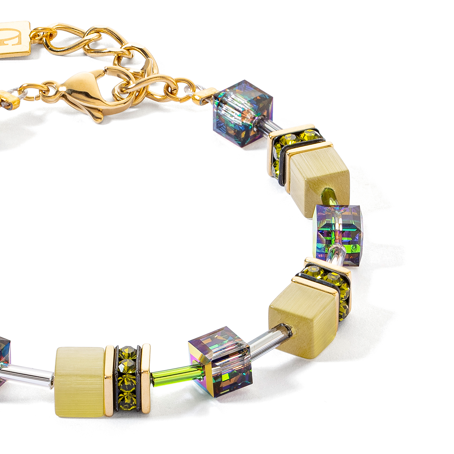 Bracelet GeoCUBE® Iconic Mono Or olive