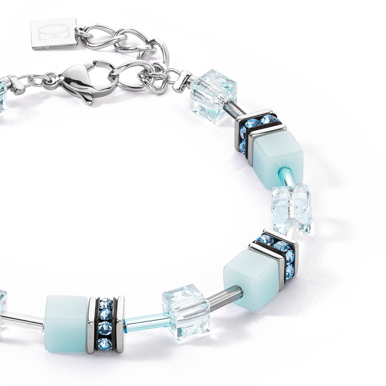 Bracelet GeoCUBE® Iconic Mono Or bleu glacier