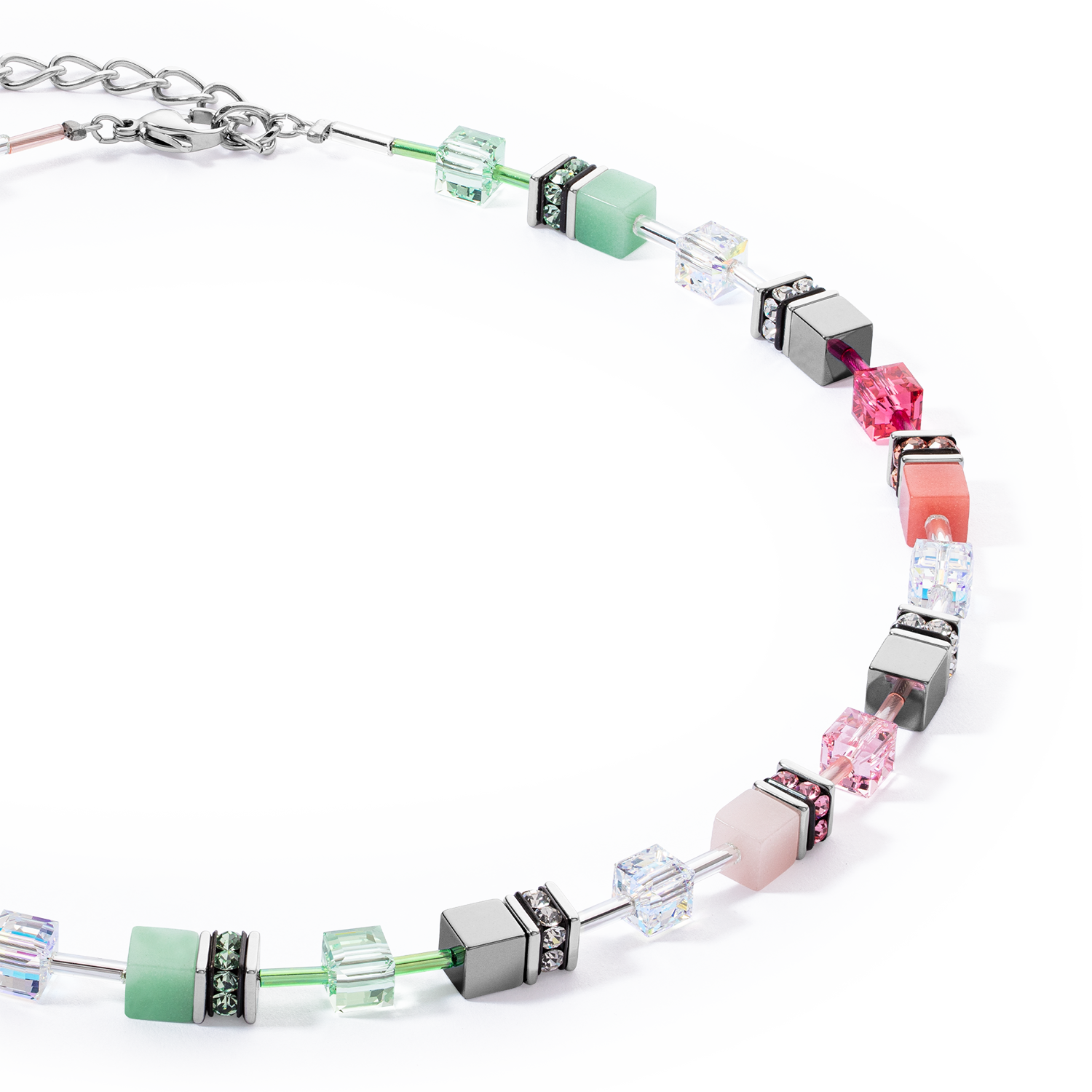 Collier GeoCUBE® Iconic vert rose