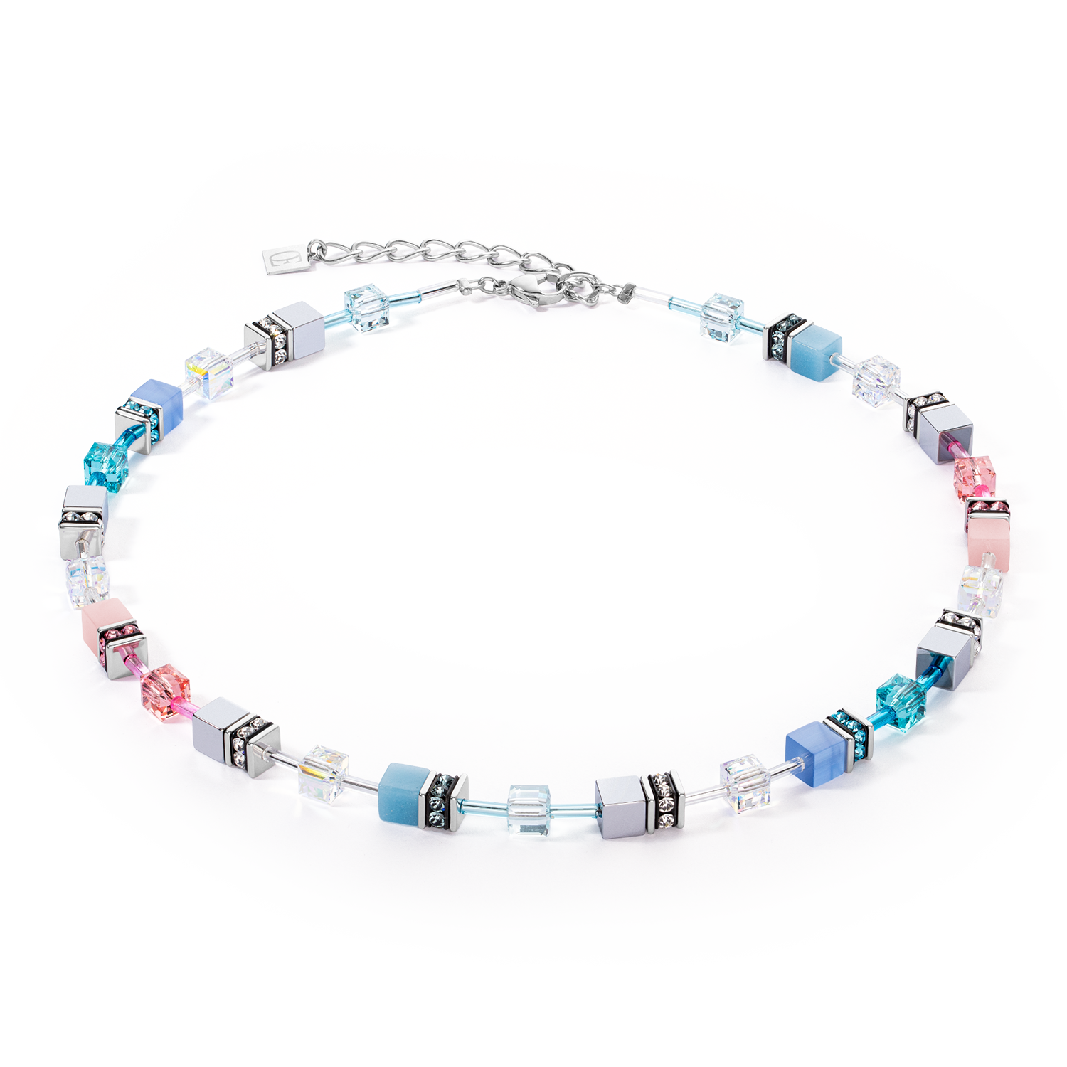 Collier GeoCUBE® Iconic bleu-rose