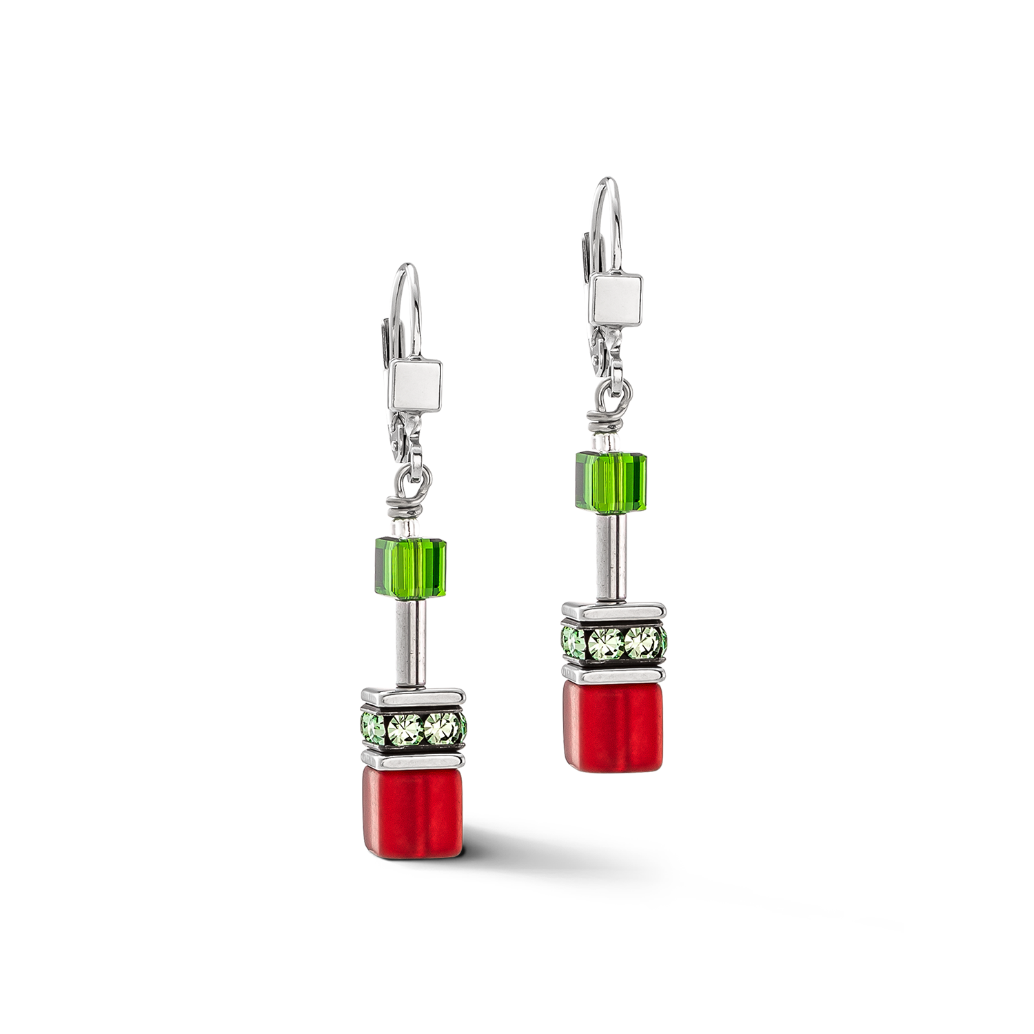 Boucles d'oreilles GeoCUBE® Iconic rouge-vert