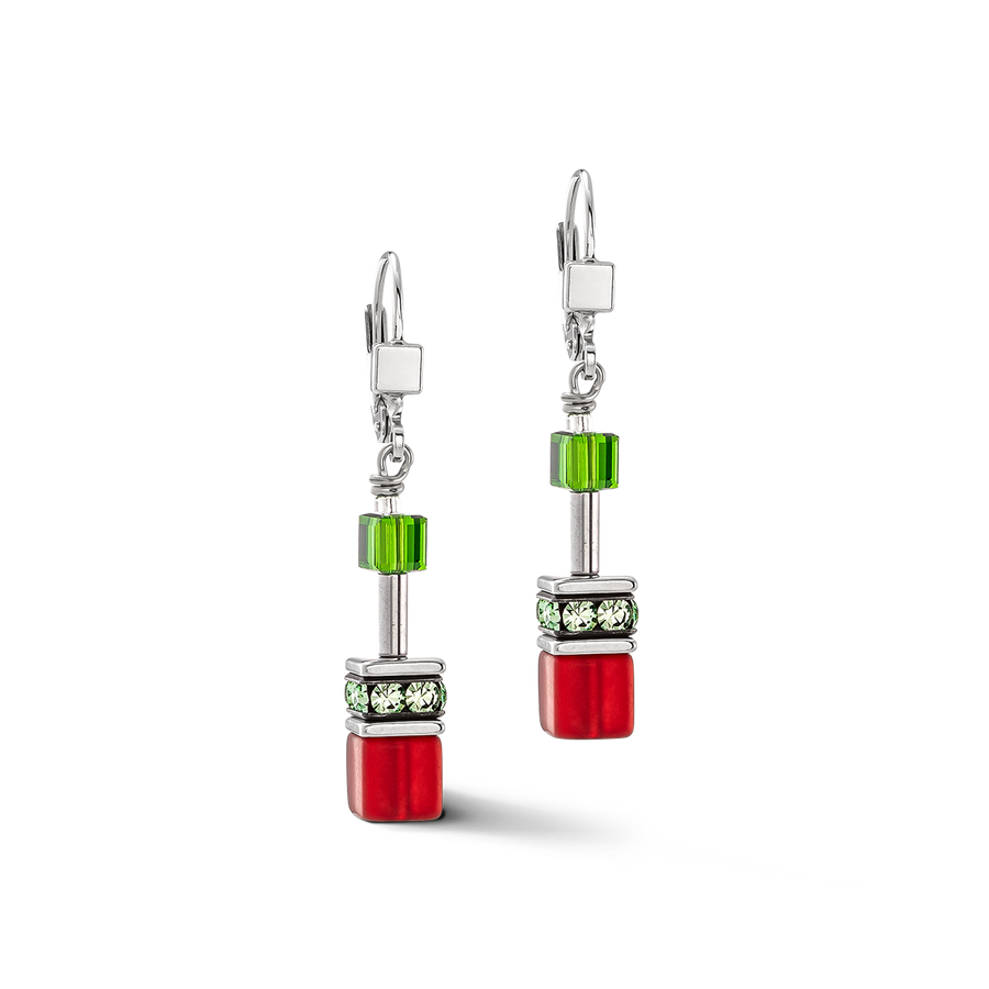 Boucles d'oreilles GeoCUBE® Iconic rouge-vert