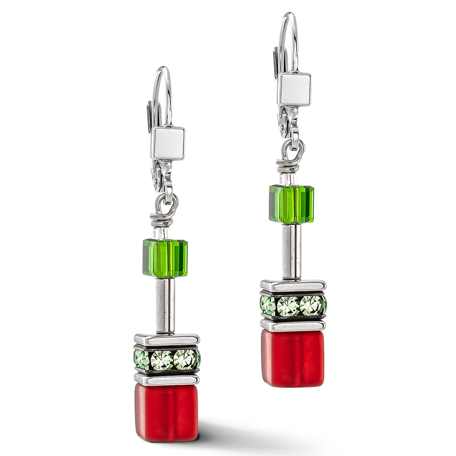 Boucles d'oreilles GeoCUBE® Iconic rouge-vert