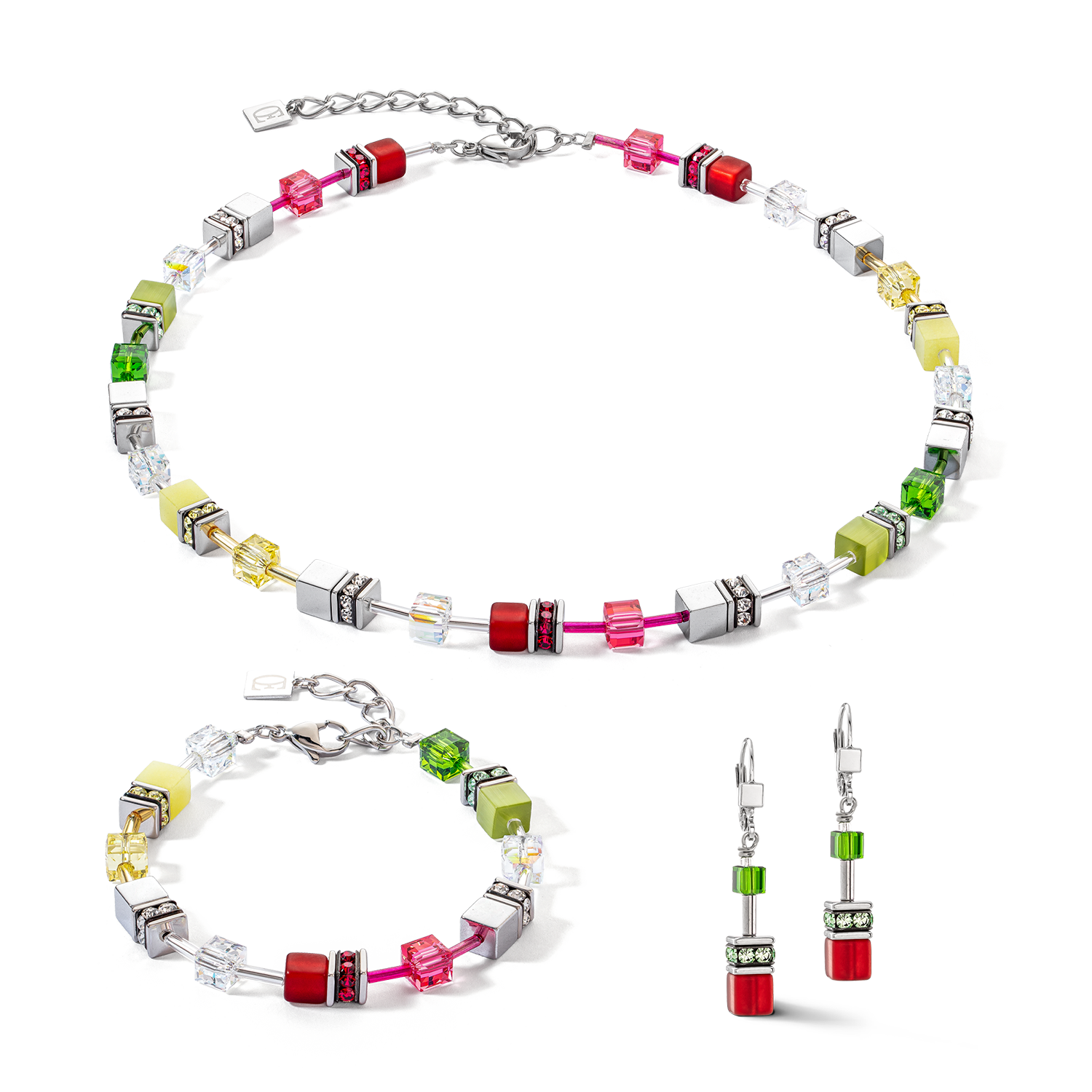 Boucles d'oreilles GeoCUBE® Iconic rouge-vert