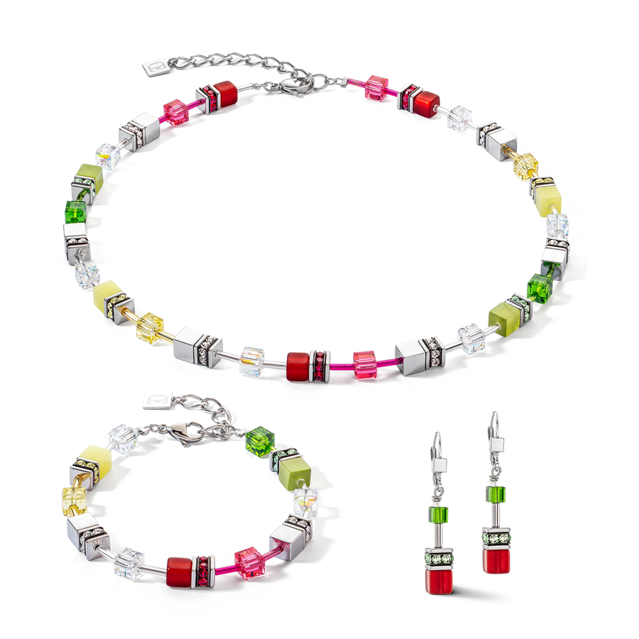 Boucles d'oreilles GeoCUBE® Iconic rouge-vert