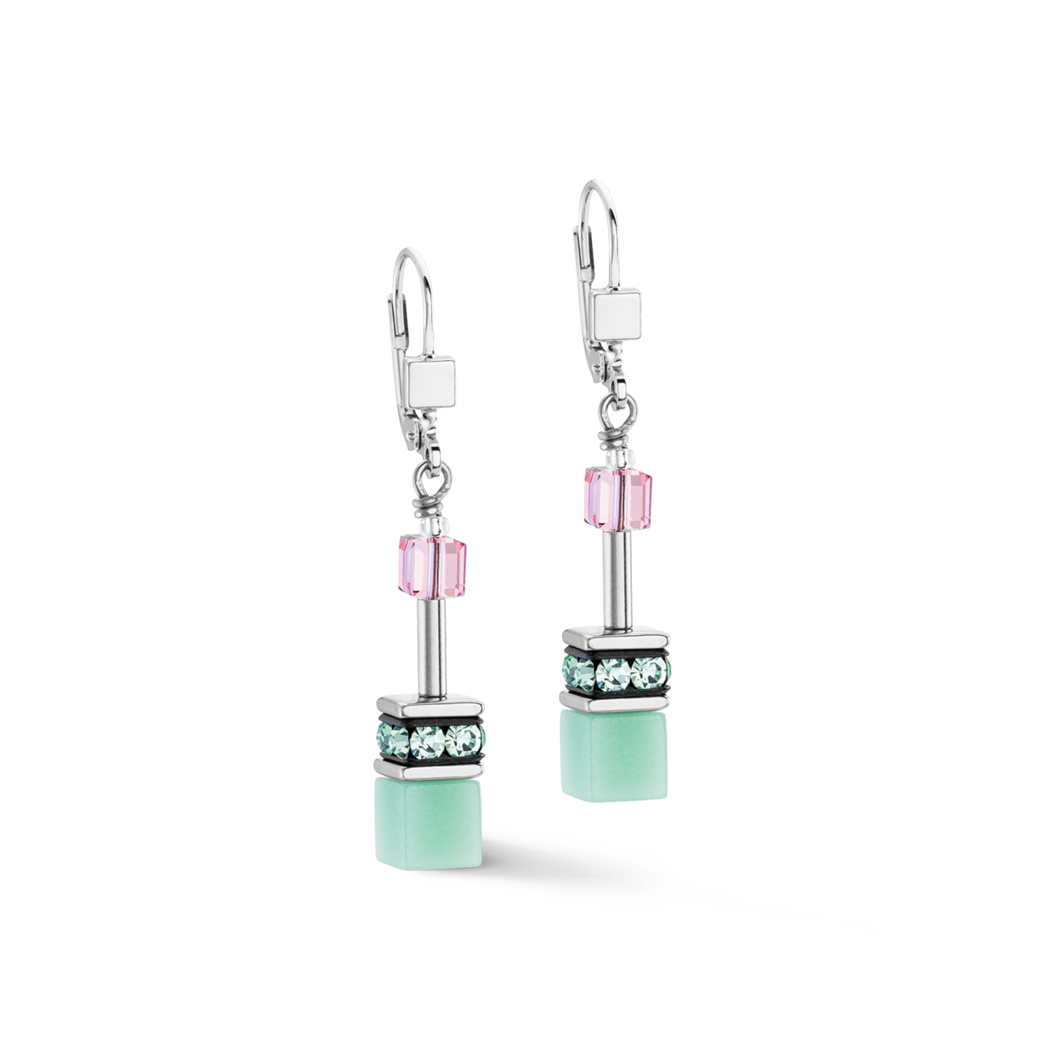 Boucles d'oreilles GeoCUBE® Iconic vert rose