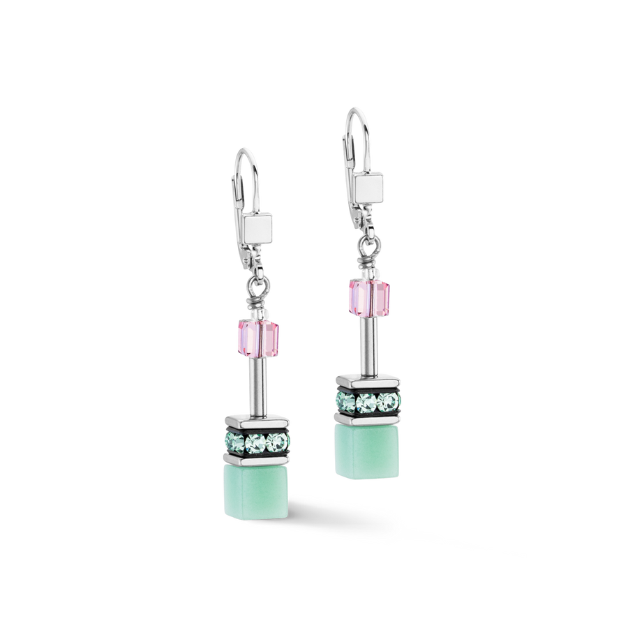 Boucles d'oreilles GeoCUBE® Iconic vert rose