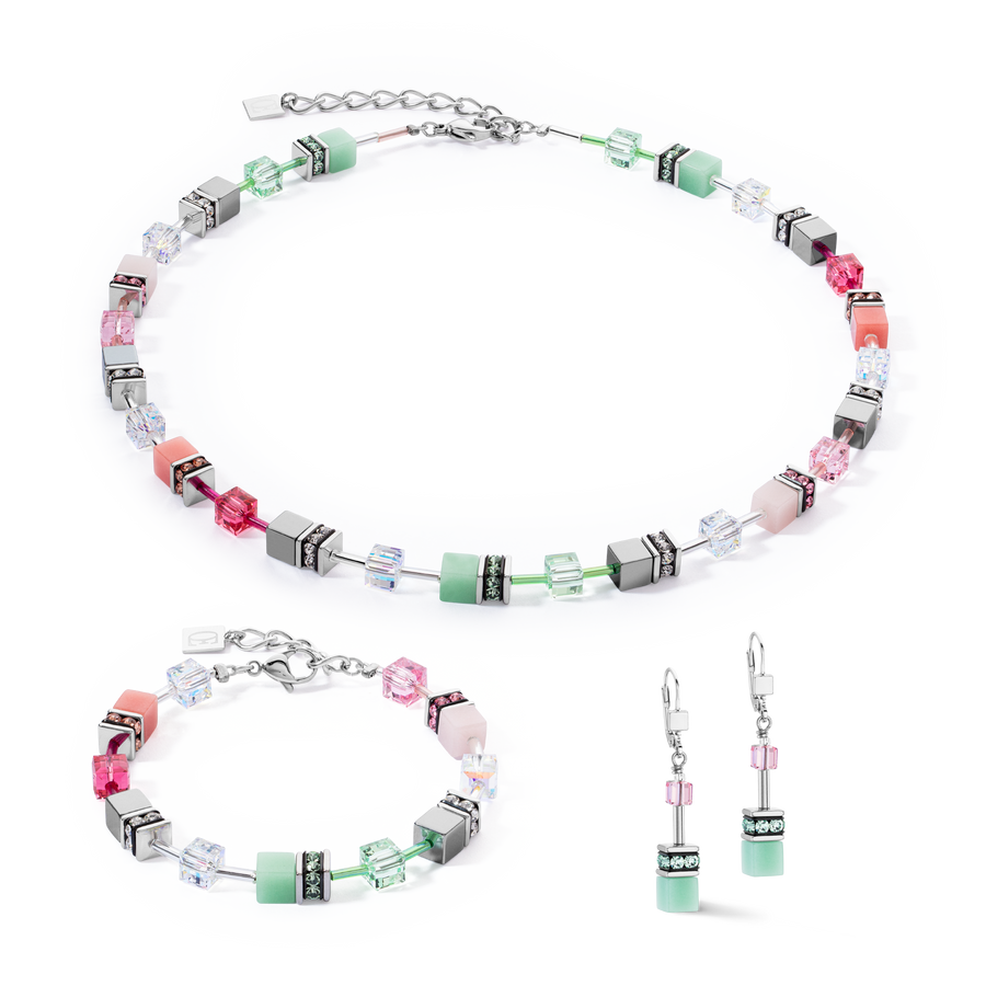 Boucles d'oreilles GeoCUBE® Iconic vert rose