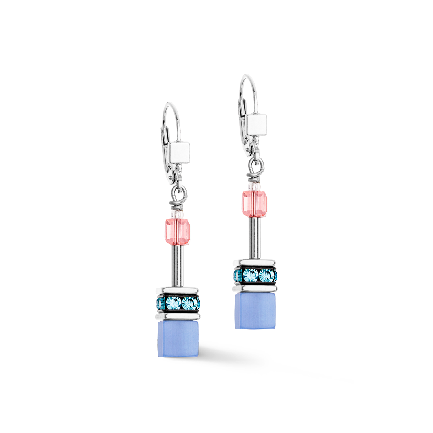 Boucles d'oreilles GeoCUBE® Iconic bleu-rose