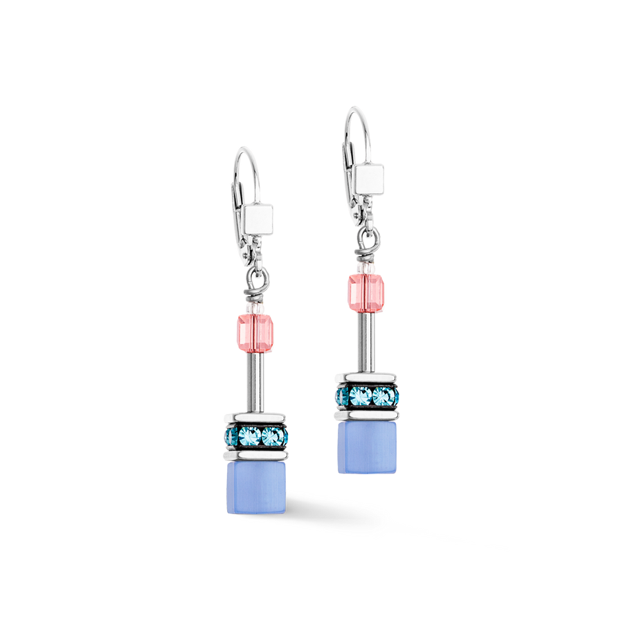 Boucles d'oreilles GeoCUBE® Iconic bleu-rose