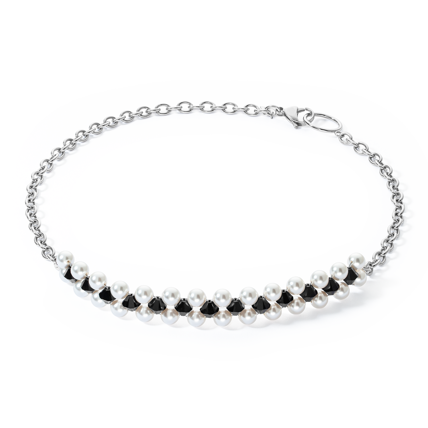 Collier Choker Mysterious argent-noir