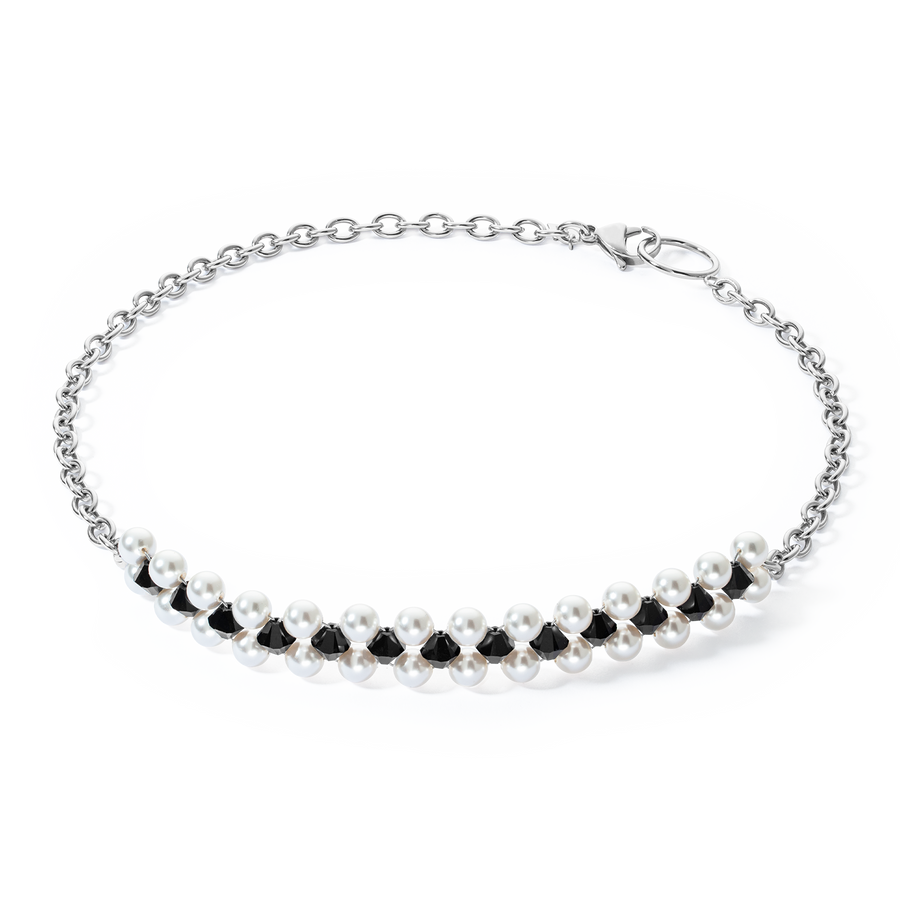 Collier Choker Mysterious argent-noir