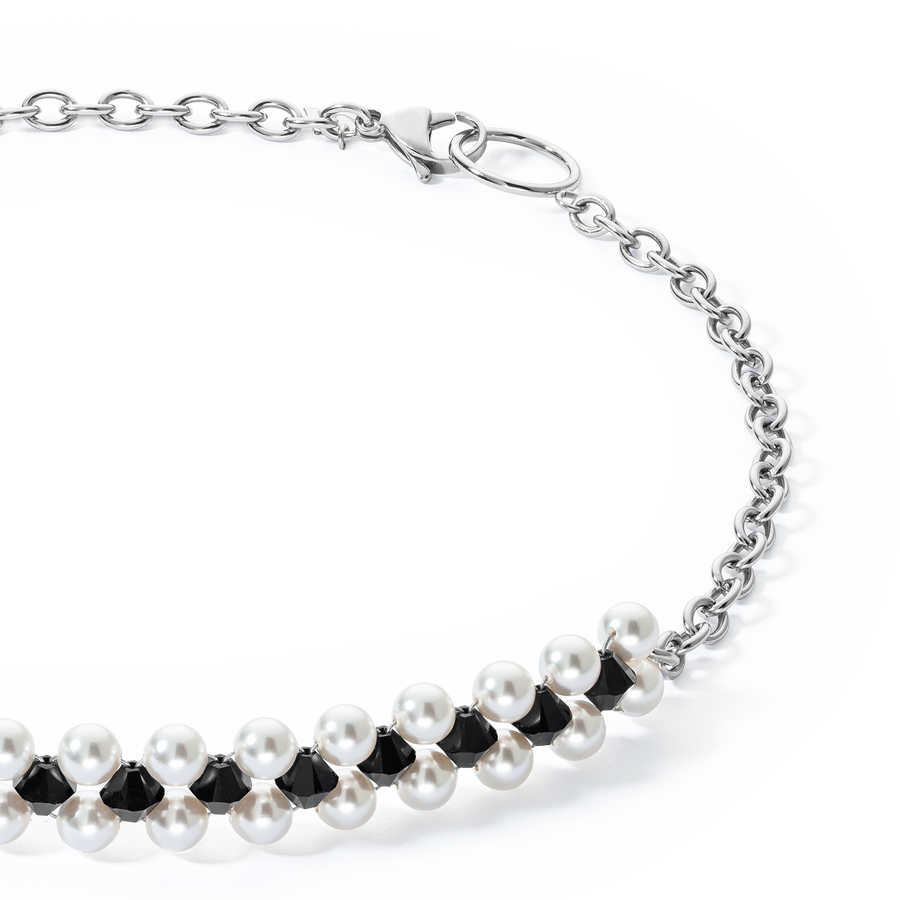 Collier Choker Mysterious argent-noir