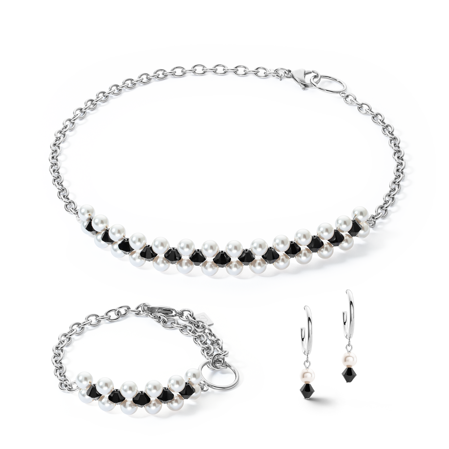 Collier Choker Mysterious argent-noir