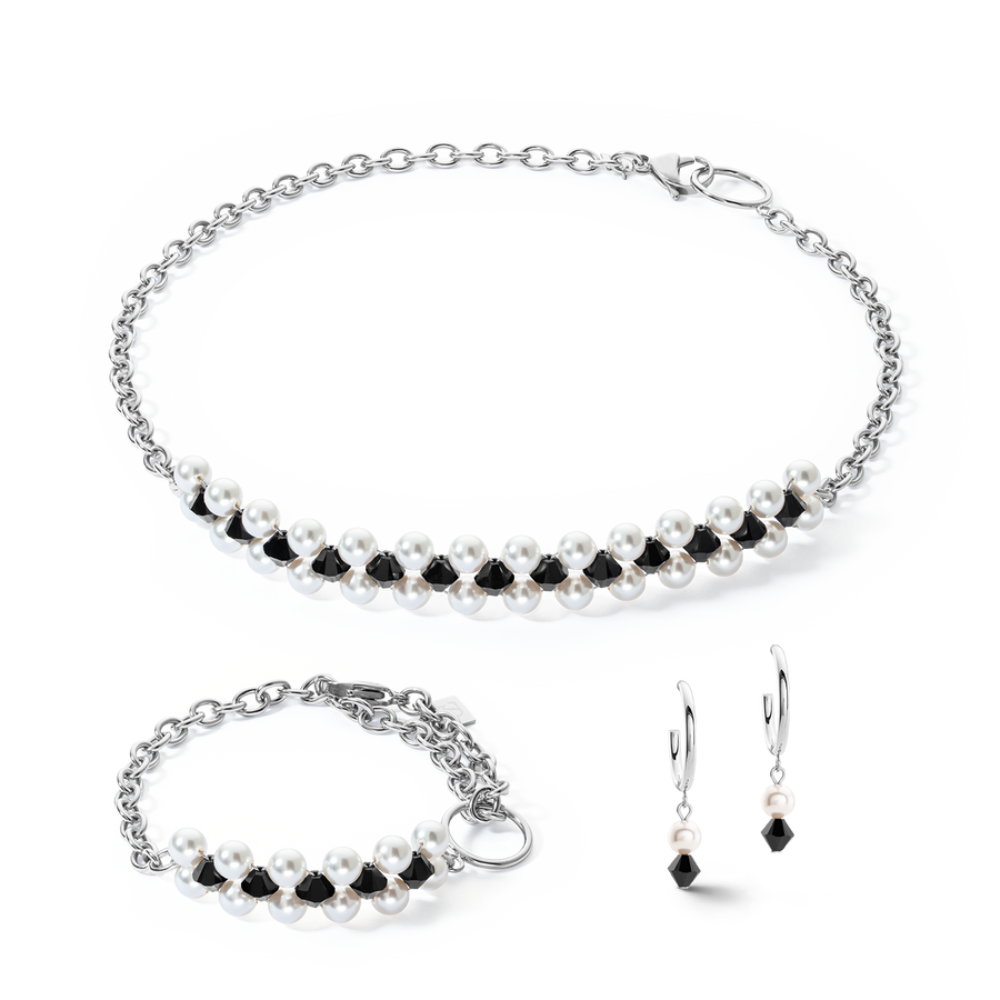 Bracelet Choker Mysterious argent-noir