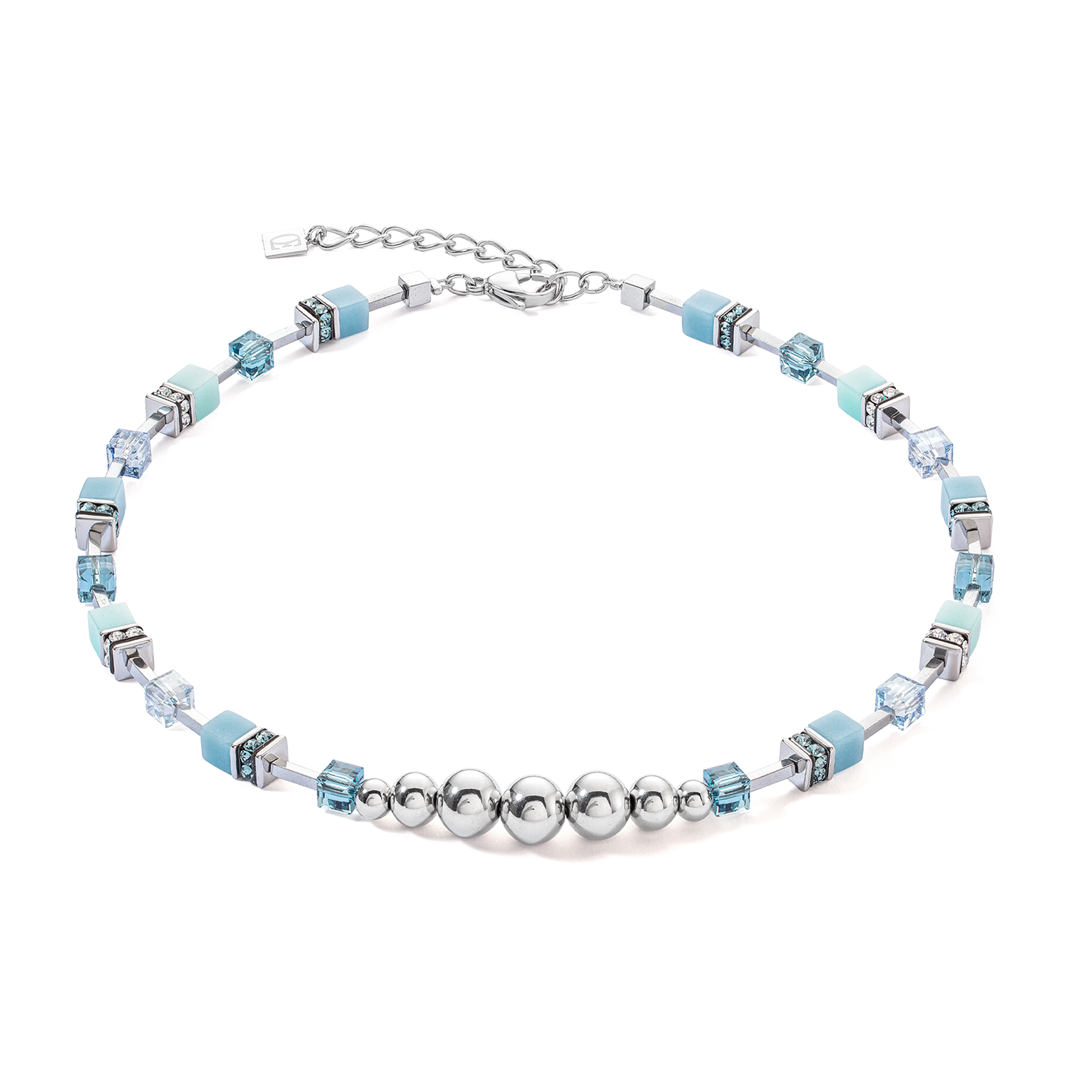 Collier GeoCUBE® Fusion Spheres bleu glacier