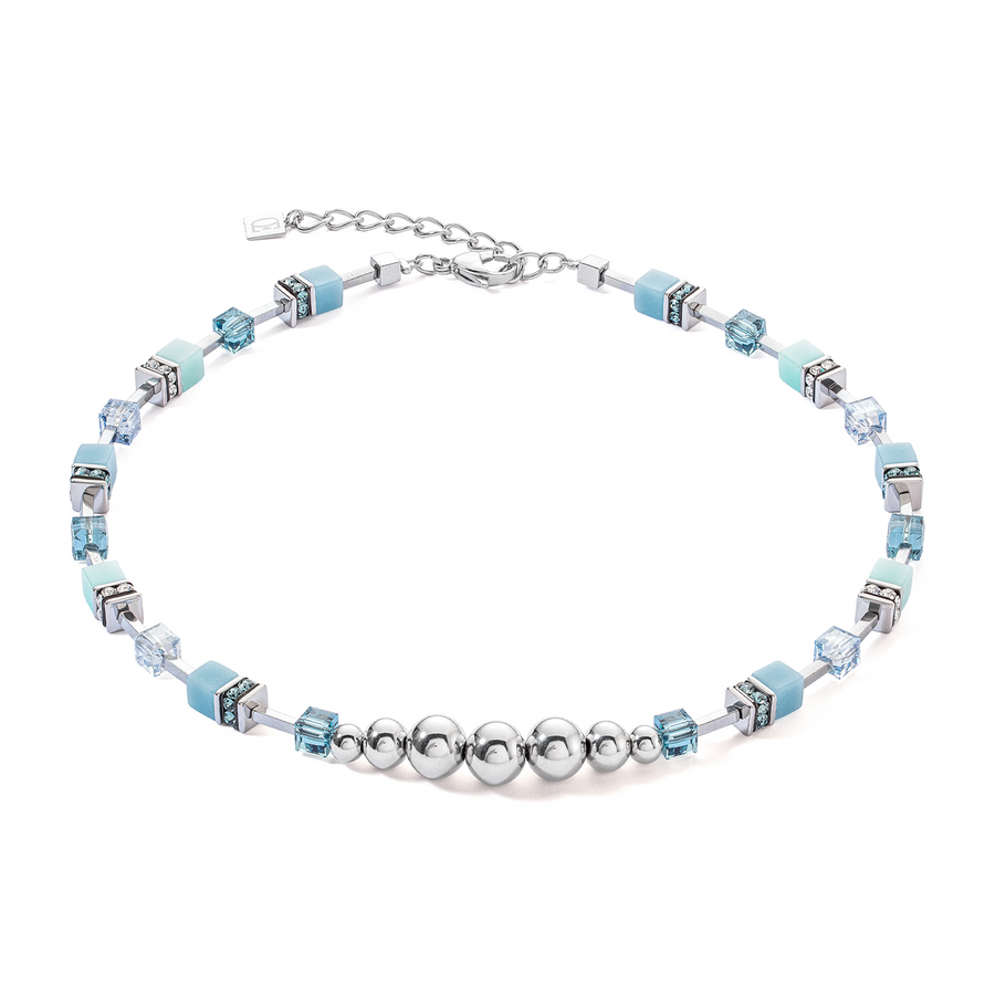 Collier GeoCUBE® Fusion Spheres bleu glacier