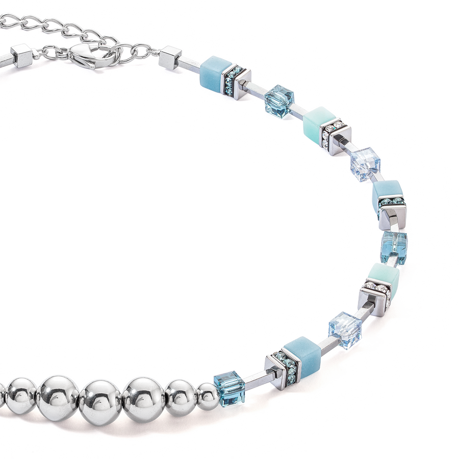 Collier GeoCUBE® Fusion Spheres bleu glacier