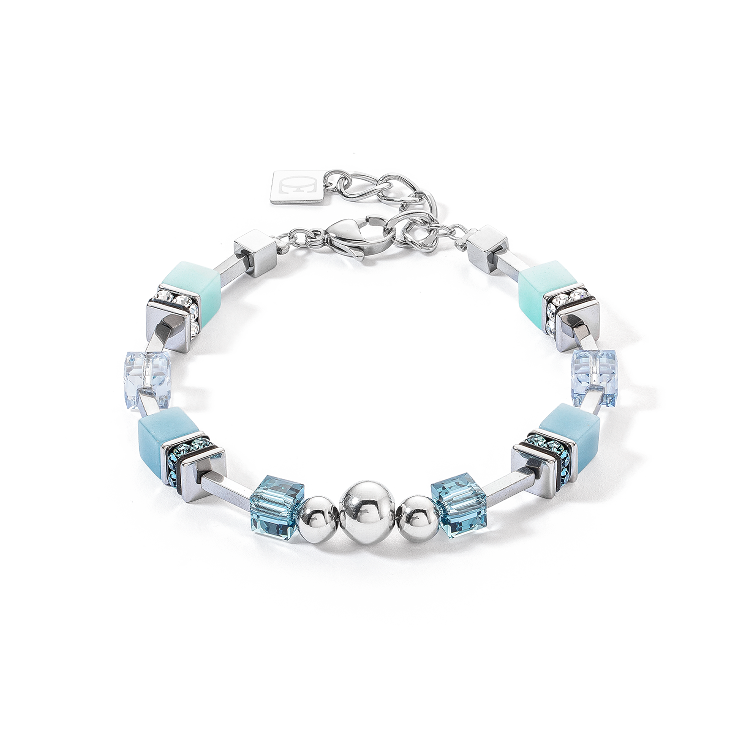 Bracelet GeoCUBE® Fusion Spheres bleu glacier