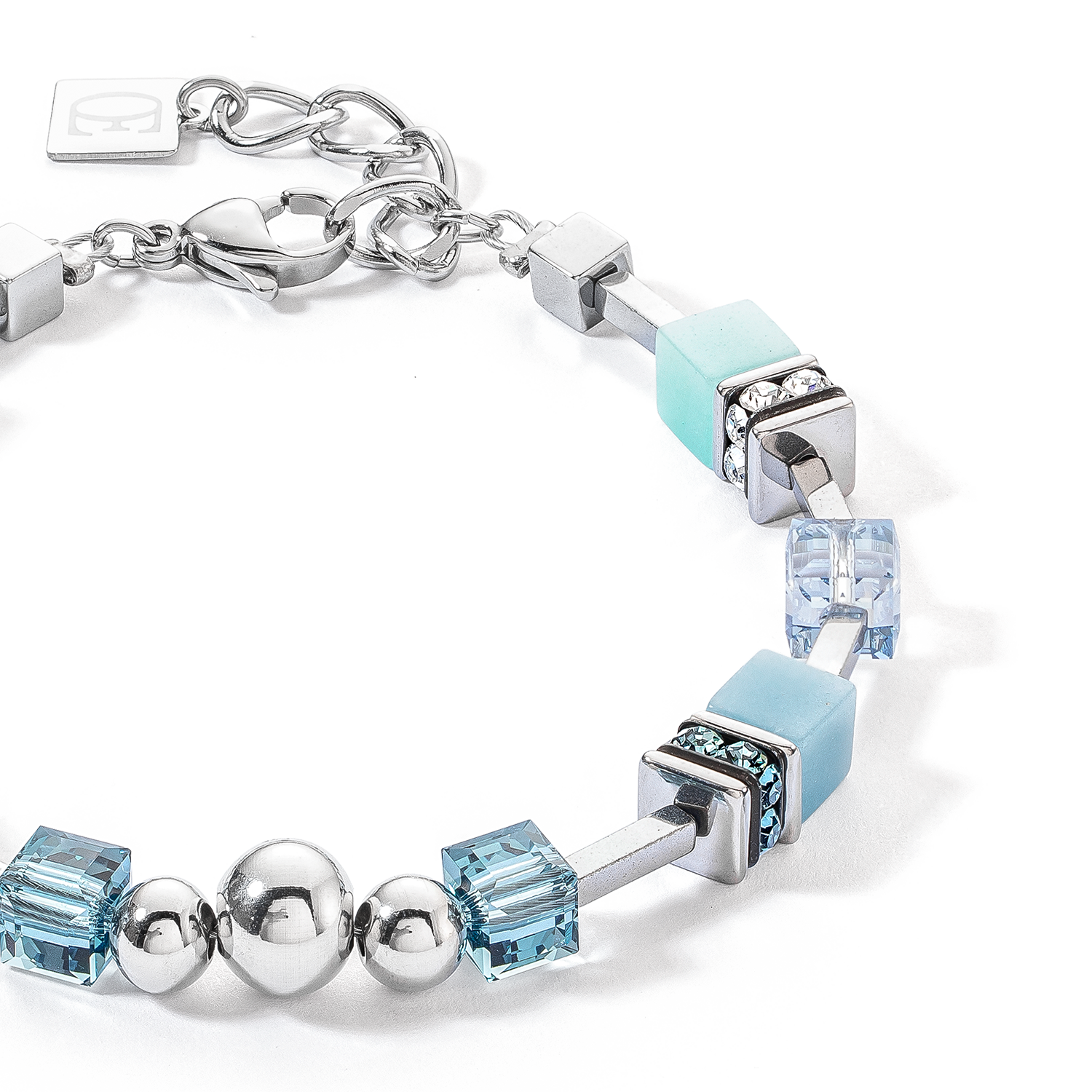 Bracelet GeoCUBE® Fusion Spheres bleu glacier