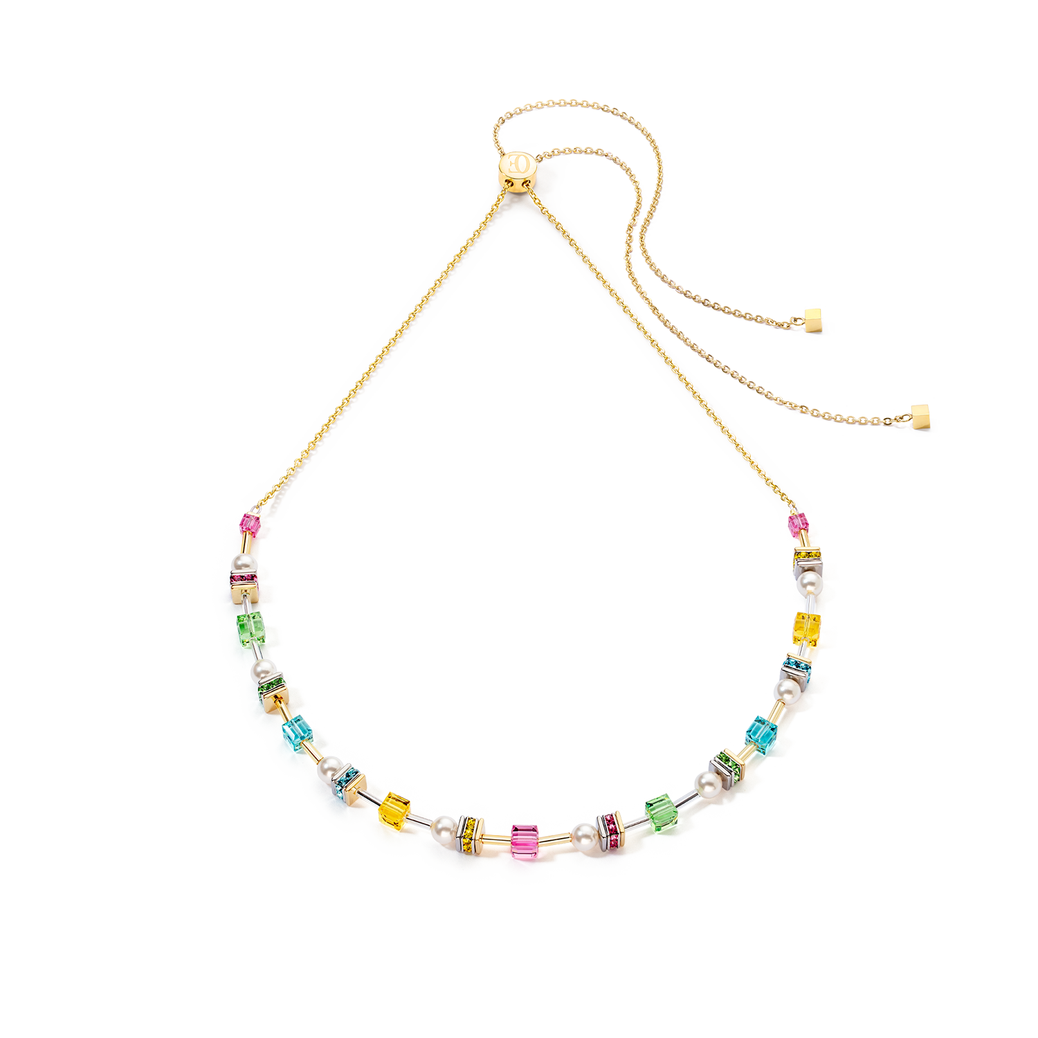 Collier Joyful Cubes & Pearls multicolor