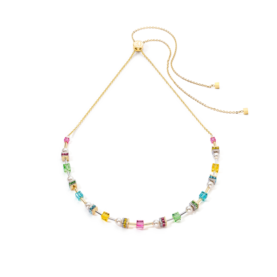 Collier Joyful Cubes & Pearls multicolor