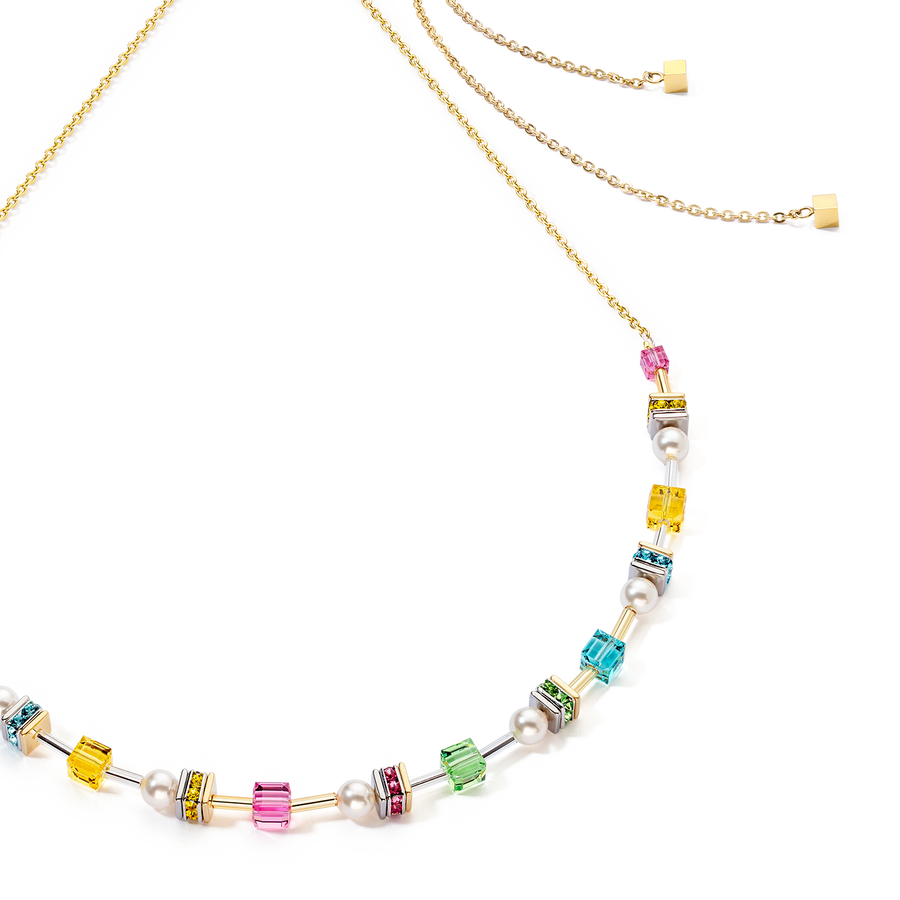 Collier Joyful Cubes & Pearls multicolor