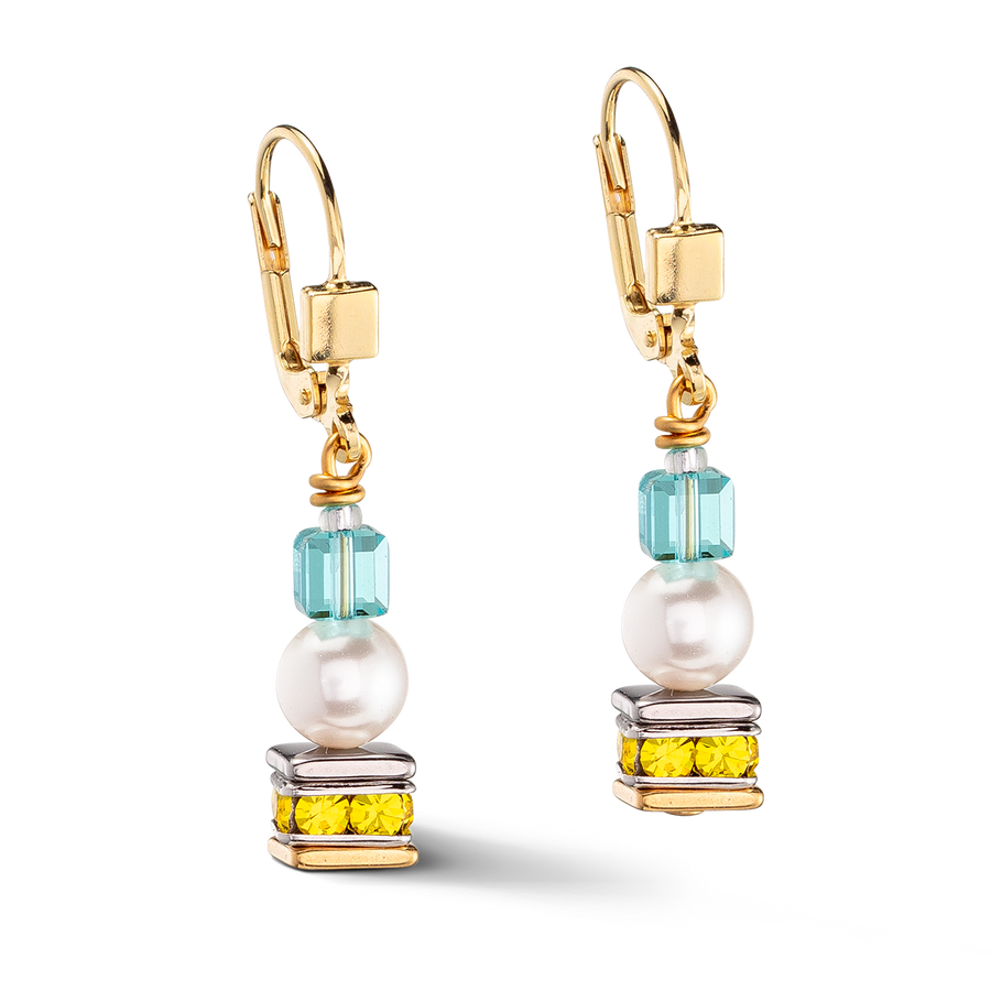Boucles d'oreilles Joyful Cubes & Pearls multicolor