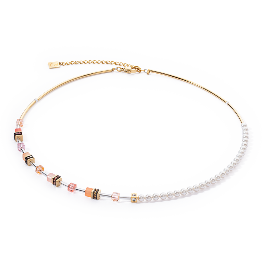 Collier GeoCUBE® Mini Fusion Pearls Apricot Crush