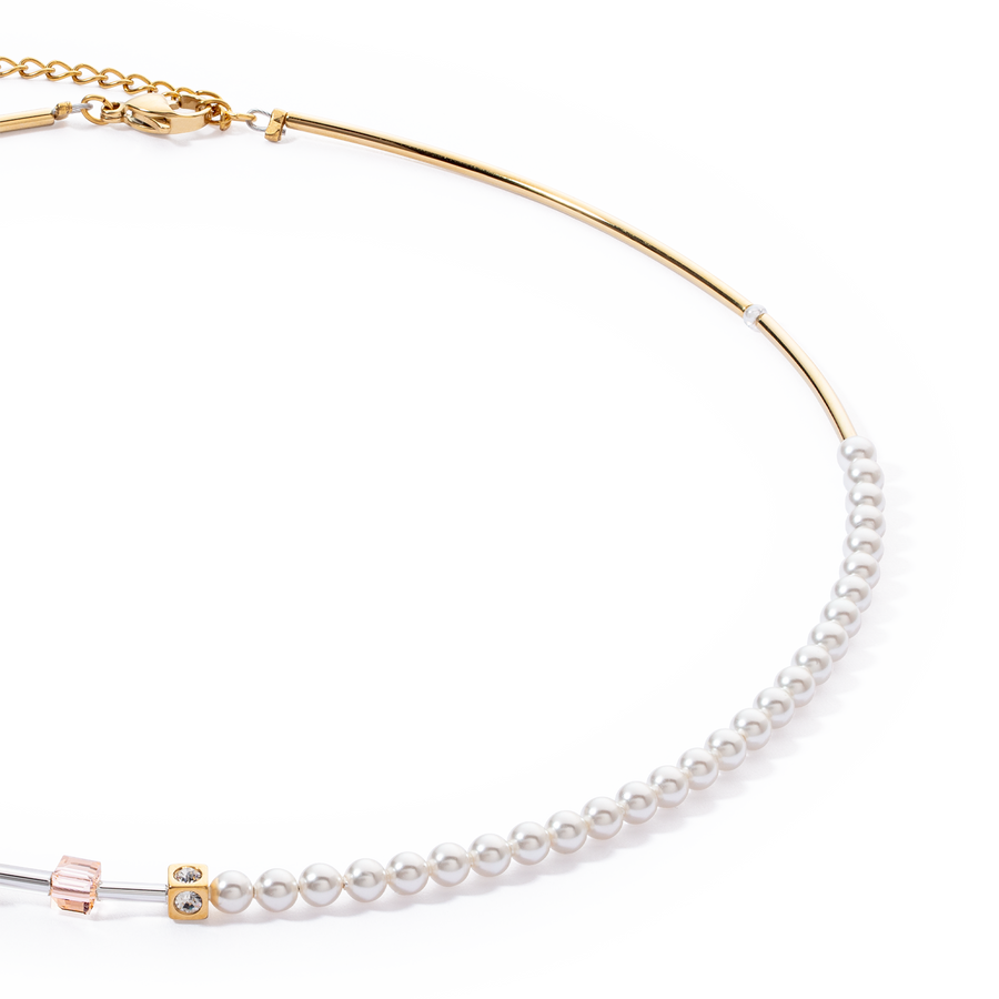 Collier GeoCUBE® Mini Fusion Pearls Apricot Crush