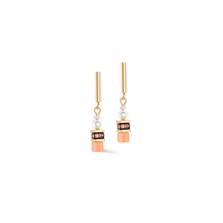 Boucles d'oreilles GeoCUBE® Mini Fusion Pearls Apricot Crush