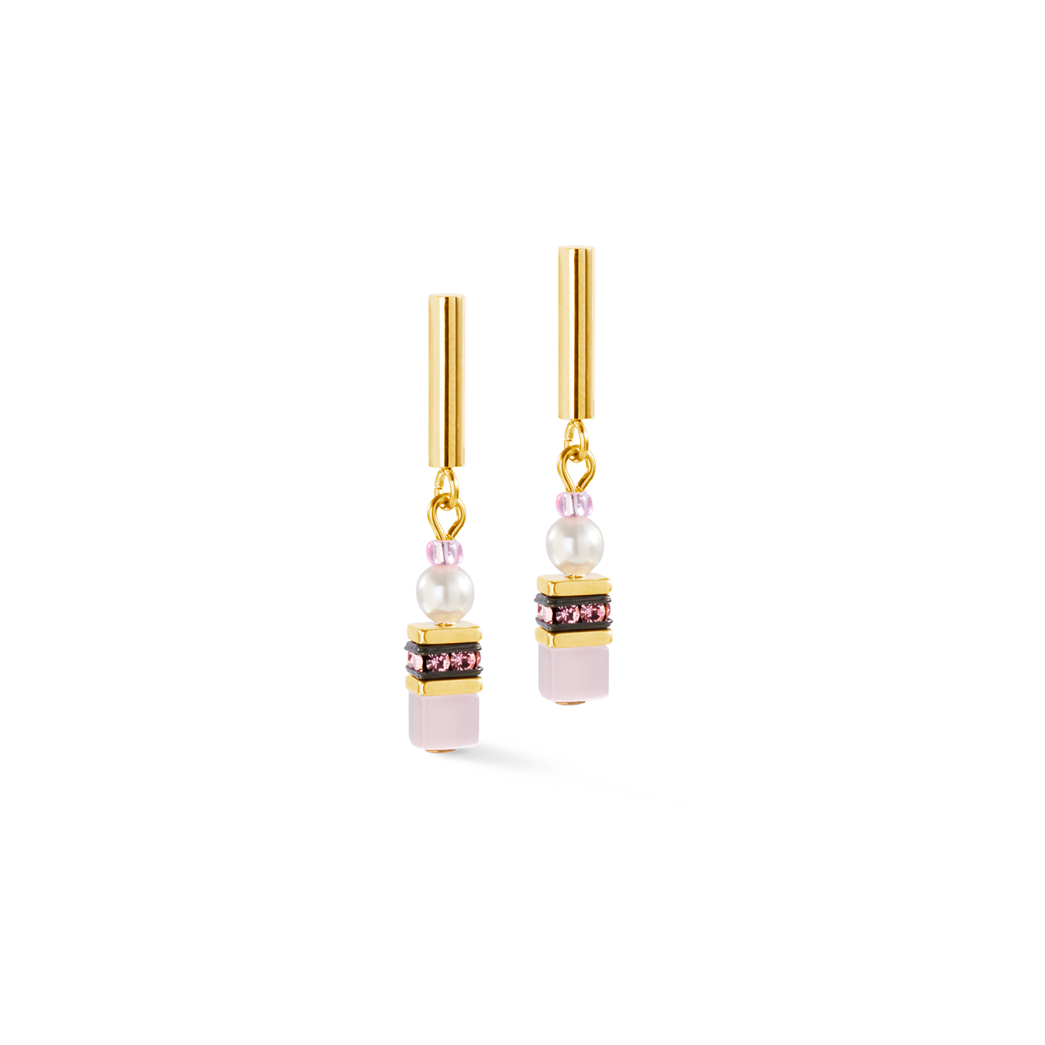 Boucles d'oreilles GeoCUBE® Mini Fusion Pearls or-rose