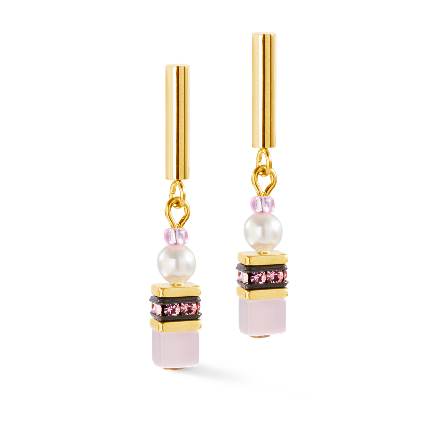 Boucles d'oreilles GeoCUBE® Mini Fusion Pearls or-rose