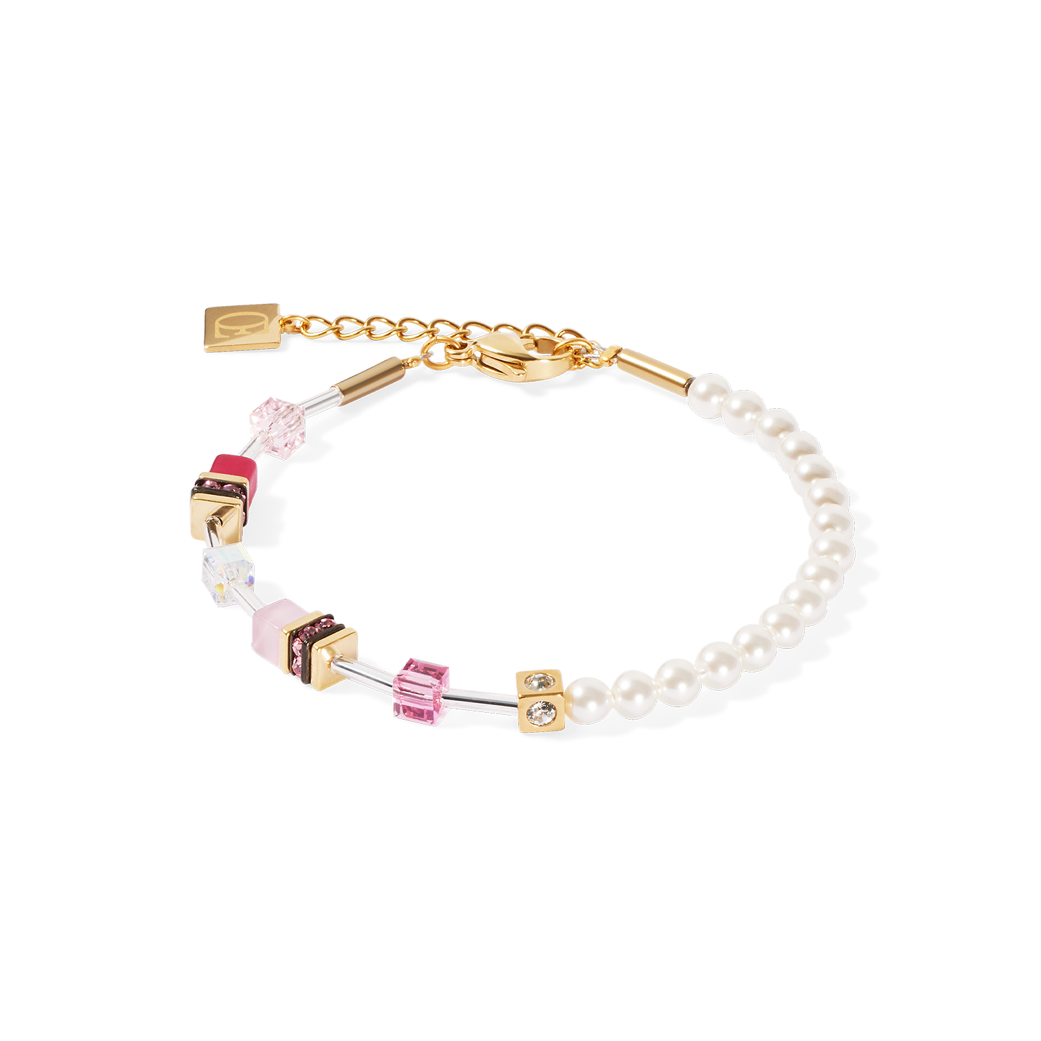 Bracelet GeoCUBE® Mini Fusion Pearls or-rose