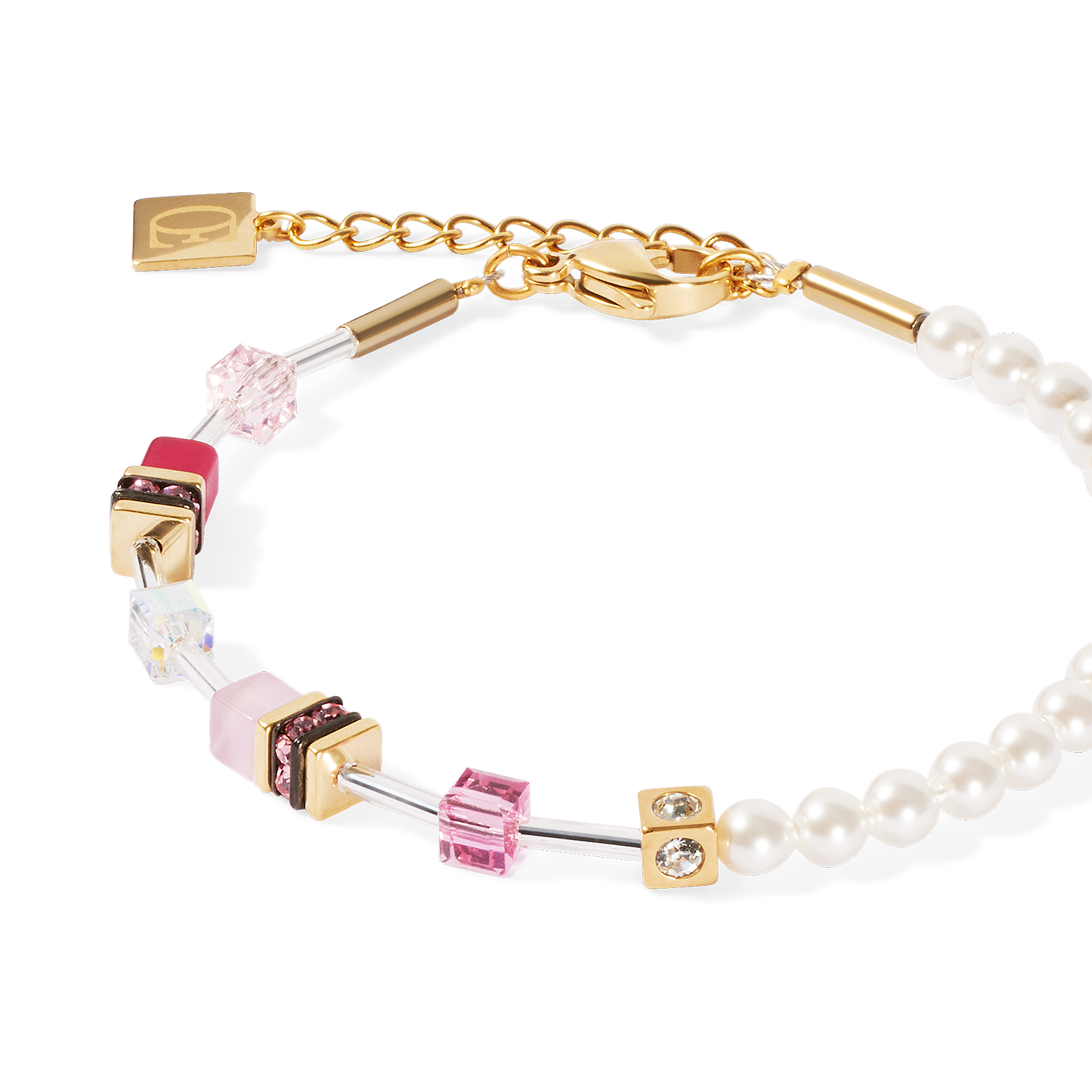 Bracelet GeoCUBE® Mini Fusion Pearls or-rose