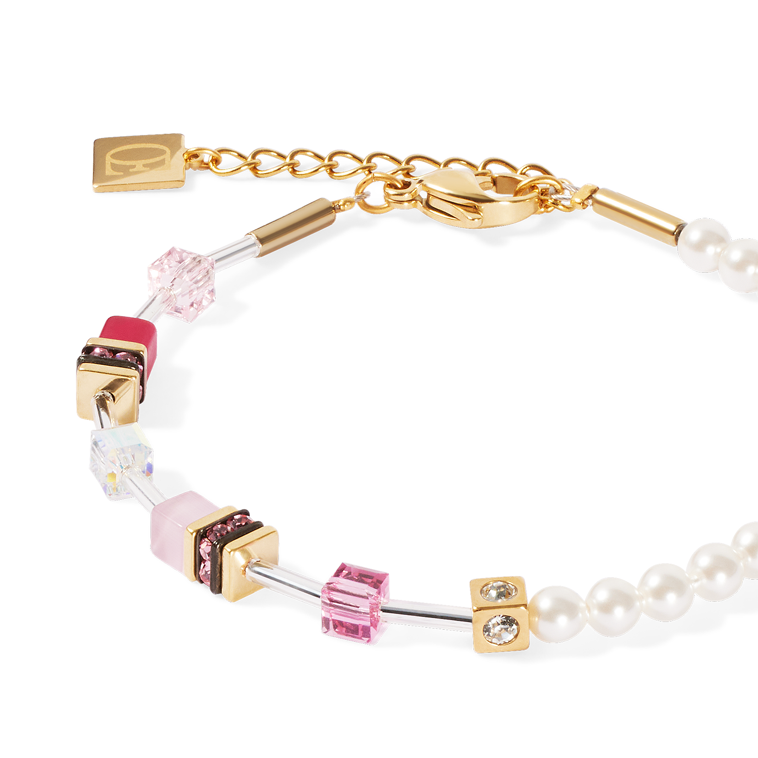 Bracelet GeoCUBE® Mini Fusion Pearls or-rose