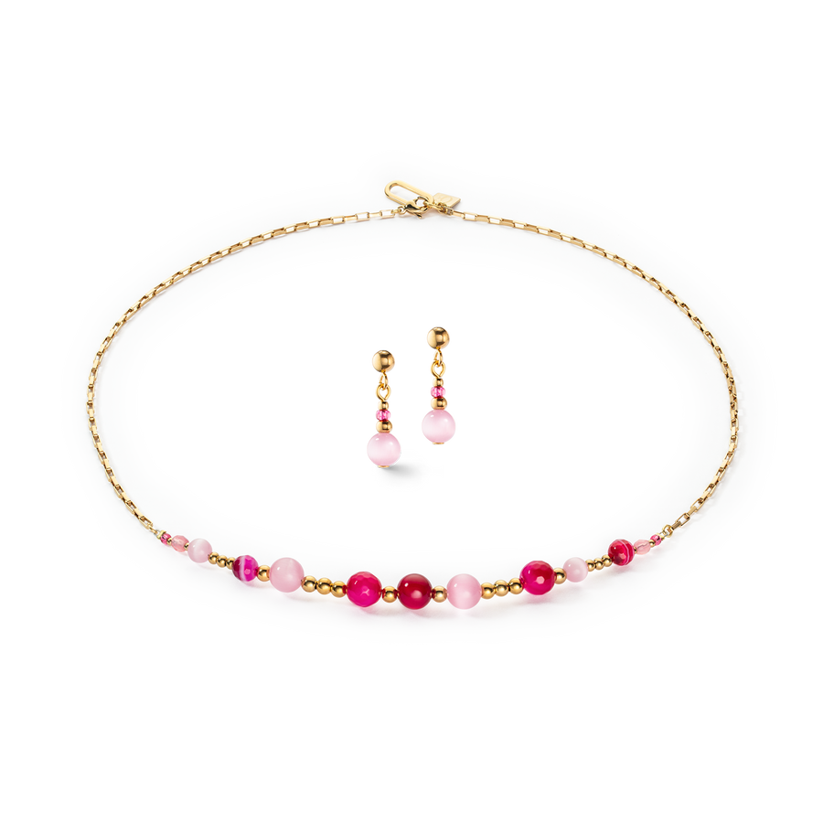 Collier Candy Spheres pink