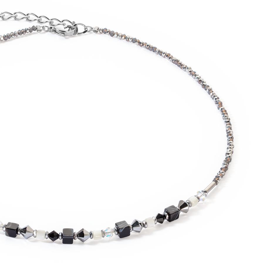 Collier Princess Shape Mix noir-blanc
