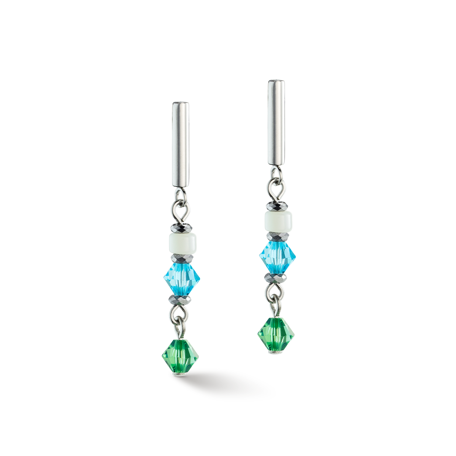 Boucles d'oreilles Princess Shape Mix vert menthe