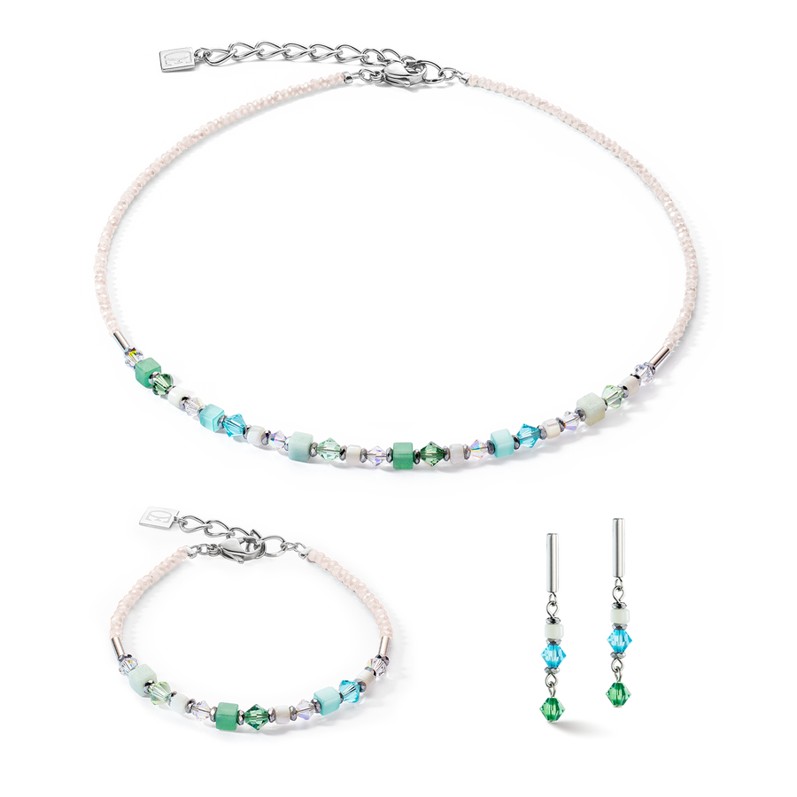 Boucles d'oreilles Princess Shape Mix vert menthe