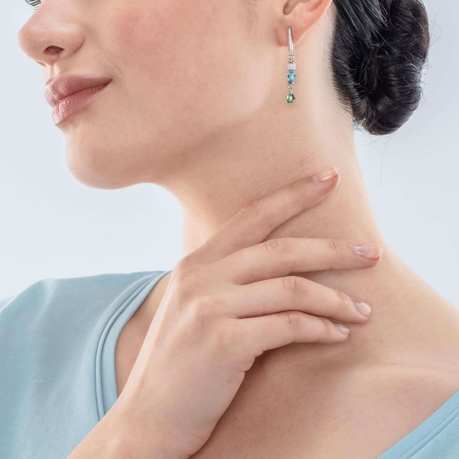 Boucles d'oreilles Princess Shape Mix vert menthe