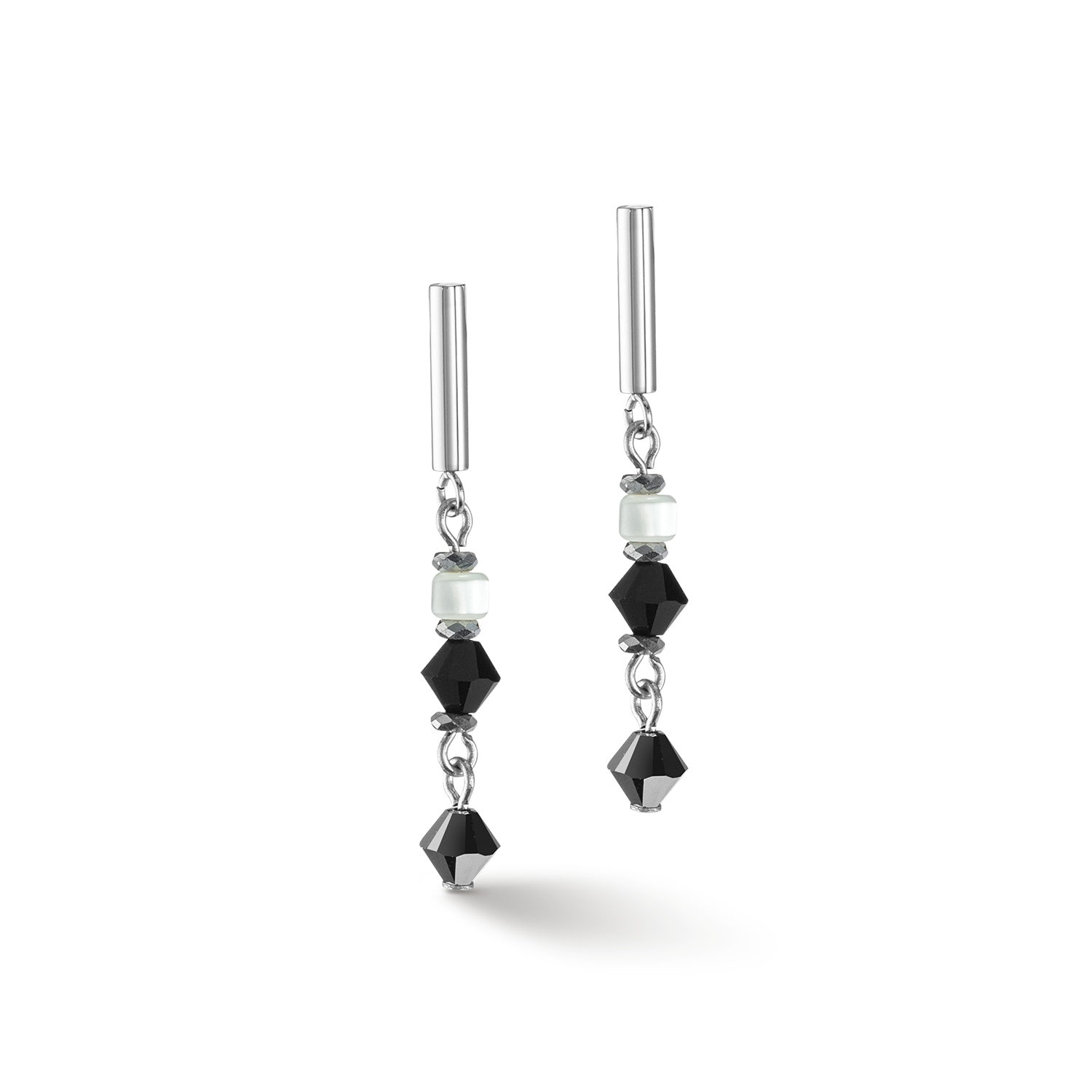 Boucles d’oreilles Princess Shape Mix noir-blanc