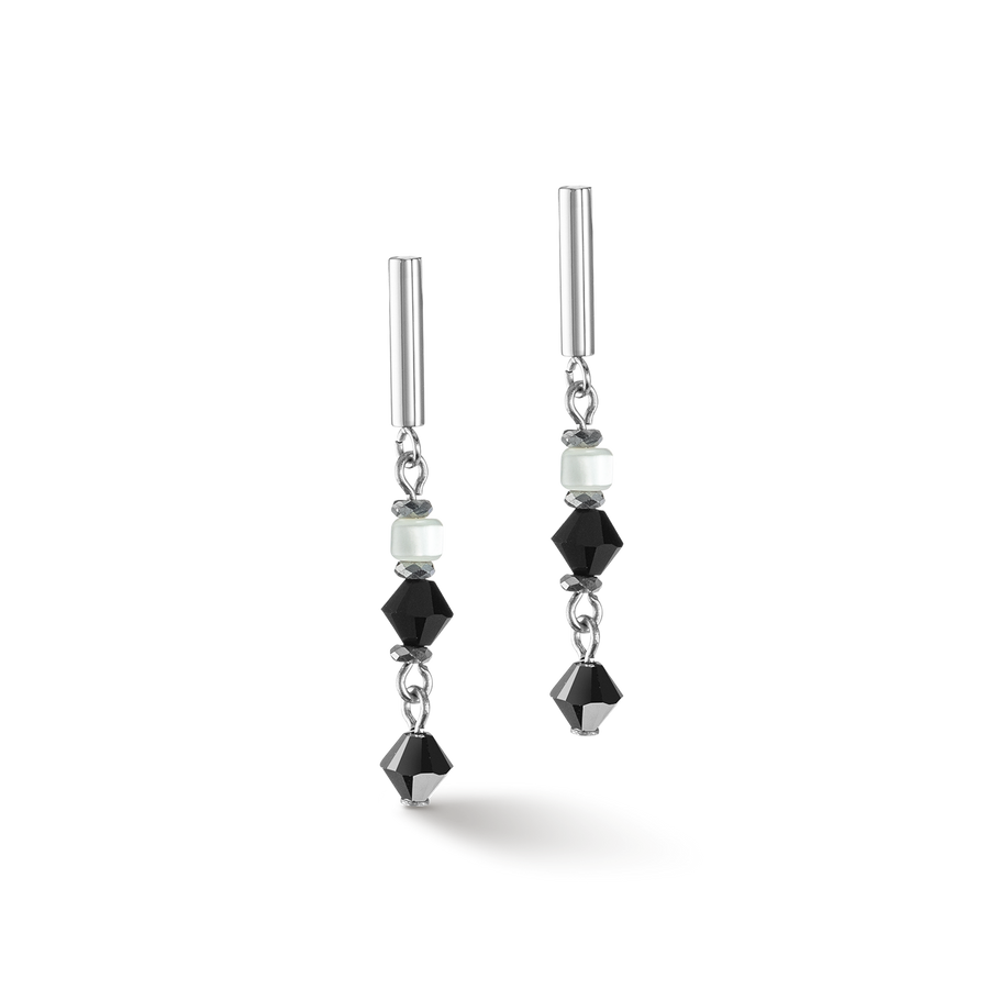 Boucles d’oreilles Princess Shape Mix noir-blanc